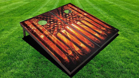 Forest American Flag -  Direct Print Cornhole Boards